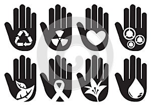 Conceptual Hand Symbols Illustration