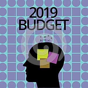 Conceptual hand writing showing 2019 Budget. Business photo text Business financial plan for new year Investments