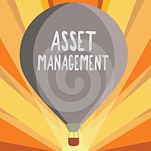 Conceptual hand writing showing Asset Management. Business photo showcasing systematic process of operating and disposing of asset