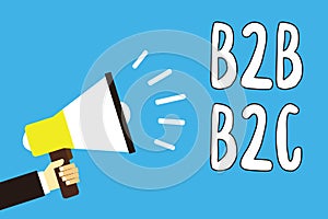 Conceptual hand writing showing B2B B2C. Business photo text two types for sending emails to other people Outlook