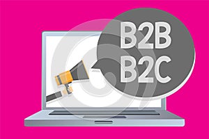 Conceptual hand writing showing B2B B2C. Business photo text two types for sending emails to other people Outlook accounts Man hol