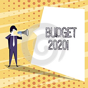 Conceptual hand writing showing Budget 2020. Business photo text estimate of income and expenditure for next or current