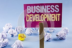 Conceptual hand writing showing Business Development. Business photo text Develop and Implement Organization Growth Opportunities