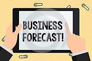 Conceptual hand writing showing Business Forecast. Business photo text estimate or prediction of future developments in