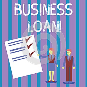 Conceptual hand writing showing Business Loan. Business photo showcasing Loans provided to small businesses for various