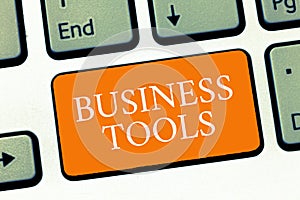 Conceptual hand writing showing Business Tools. Business photo text Marketing Methodologies Processes and Technologies use