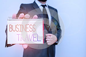 Conceptual hand writing showing Business Travel. Business photo text travel on behalf of a company to one or more destinations