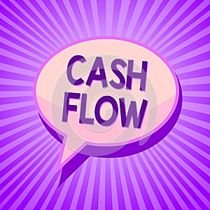 Conceptual hand writing showing Cash Flow. Business photo text Movement of the money in and out affecting the liquidity Speech bub