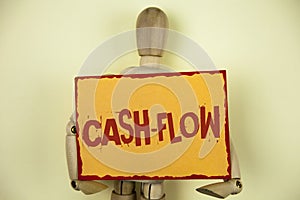 Conceptual hand writing showing Cash-Flow. Business photo text Virtual movement of money by company finance department statistics