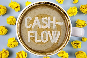 Conceptual hand writing showing Cash-Flow. Business photo text Virtual movement of money by company finance department statistics