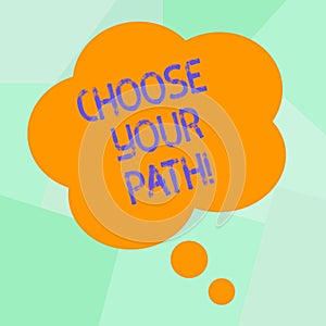 Conceptual hand writing showing Choose Your Path. Business photo text decide your far future life career partner or
