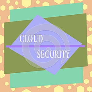 Conceptual hand writing showing Cloud Security. Business photo showcasing protection of data stored online from theft and deletion