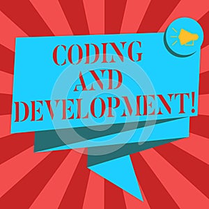 Conceptual hand writing showing Coding And Development. Business photo showcasing To program or create a software or any