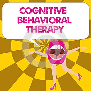 Conceptual hand writing showing Cognitive Behavioral Therapy. Business photo text Psychological treatment for mental disorders