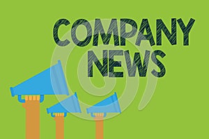 Conceptual hand writing showing Company News. Business photo text Latest Information and happening on a business Corporate Report