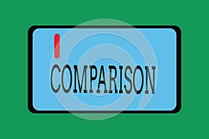 Conceptual hand writing showing Comparison. Business photo showcasing Estimate similarities dissimilarities between two things sho photo
