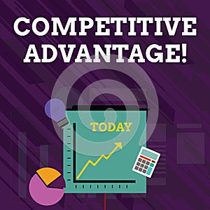 Conceptual hand writing showing Competitive Advantage. Business photo text Company Edge over another Favorable Business