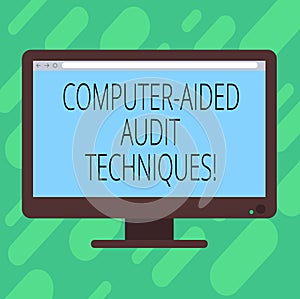 Conceptual hand writing showing Computer Aided Audit Techniques. Business photo text Using computer to automate IT audit