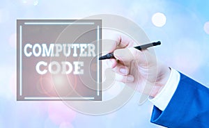 Conceptual hand writing showing Computer Code. Business photo text Set of instructions forming a computer program to execute