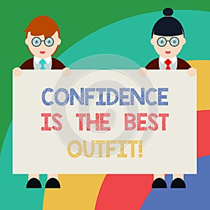 Conceptual hand writing showing Confidence Is The Best Outfit. Business photo text Selfesteem looks better in you than