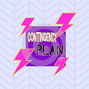 Conceptual hand writing showing Contingency Plan. Business photo text A plan designed to take account of a possible