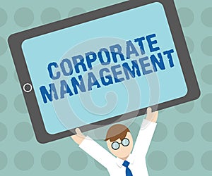 Conceptual hand writing showing Corporate Management. Business photo text all Levels of Managerial Personnel and photo