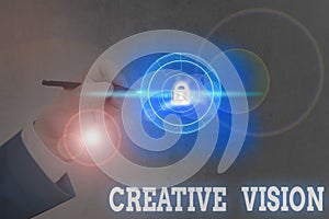 Conceptual hand writing showing Creative Vision. Business photo showcasing process of purposefully generating visual mental