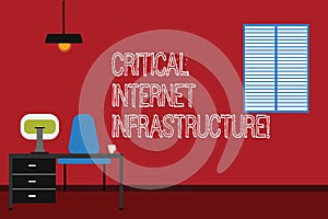 Conceptual hand writing showing Critical Internet Infrastructure. Business photo text essential components of internet operation