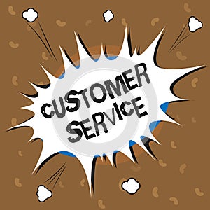 Conceptual hand writing showing Customer Service. Business photo text process of ensuring client satisfaction with