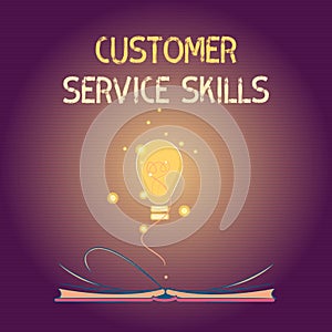 Conceptual hand writing showing Customer Service Skills. Business photo text Aptitude to master to improve dealings with client
