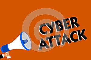 Conceptual hand writing showing Cyber Attack. Business photo showcasing An attempt by hackers to Damage Destroy a Computer System