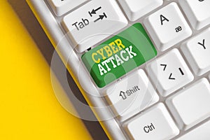 Conceptual hand writing showing Cyber Attack. Business photo text An attempt by hackers to Damage Destroy a Computer