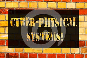 Conceptual hand writing showing Cyber Physical Systems. Business photo showcasing Mechanism controlled by computerbased algorithms photo