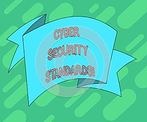 Conceptual hand writing showing Cyber Security Standards. Business photo text Rules for organizational info security