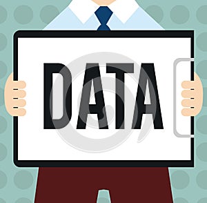 Conceptual hand writing showing Data. Business photo text Piece of information Facts and statistics collected as