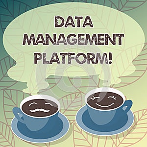 Conceptual hand writing showing Data Management Platform. Business photo text Type of centralized tech platform that gathers data