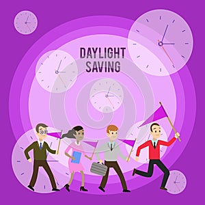 Conceptual hand writing showing Daylight Saving. Business photo showcasing Storage technologies that can be used to