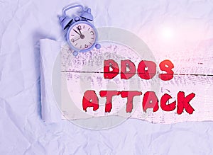 Conceptual hand writing showing Ddos Attack. Business photo text perpetrator seeks to make a network resource