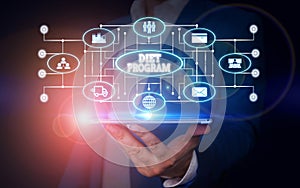 Conceptual hand writing showing Diet Program. Business photo text practice of eating food in a regulated and supervised