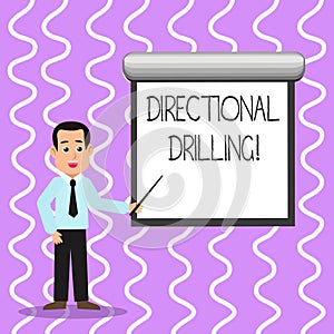 Conceptual hand writing showing Directional Drilling. Business photo text drilling for oil which the well not drilled