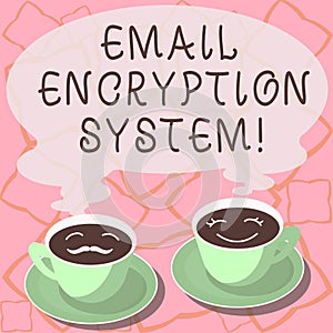 Conceptual hand writing showing Email Encryption System. Business photo showcasing Authentication mechanism of an email