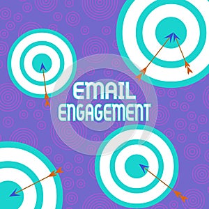 Conceptual hand writing showing Email Engagement. Business photo showcasing measure how subscribers engage in the email
