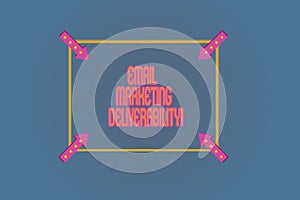 Conceptual hand writing showing Email Marketing Deliverability. Business photo text Ability to deliver emails to subscribers