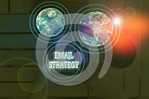 Conceptual hand writing showing Email Strategy. Business photo showcasing marketing way to reach consumers via direct electronic