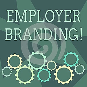 Conceptual hand writing showing Employer Branding. Business photo showcasing process of articulating your company s is