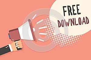 Conceptual hand writing showing Free Download. Business photo showcasing Key in Transfigure Initialize Freebies Wireless Images Ma photo