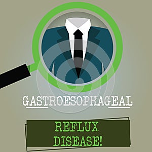 Conceptual hand writing showing Gastroesophageal Reflux Disease. Business photo text digestive disorder Burning chest