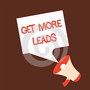 Conceptual hand writing showing Get More Leads. Business photo text Inbound Marketing Process of attracting prospective buyer