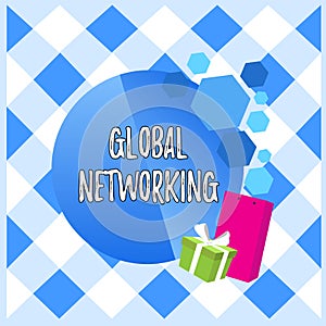 Conceptual hand writing showing Global Networking. Business photo showcasing Communication network which spans the