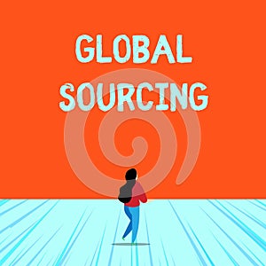 Conceptual hand writing showing Global Sourcing. Business photo text practice of sourcing from the global market for photo